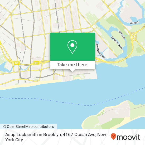 Mapa de Asap Locksmith in Brooklyn, 4167 Ocean Ave