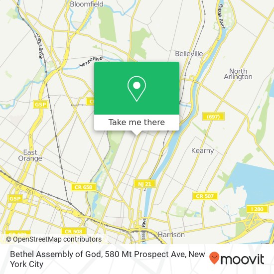 Bethel Assembly of God, 580 Mt Prospect Ave map