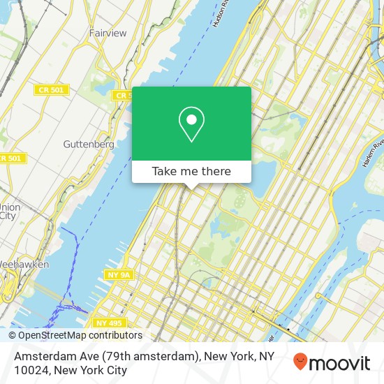 Amsterdam Ave (79th amsterdam), New York, NY 10024 map