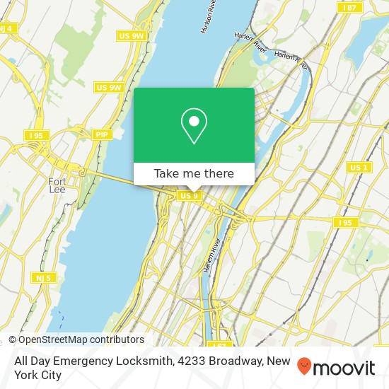 Mapa de All Day Emergency Locksmith, 4233 Broadway