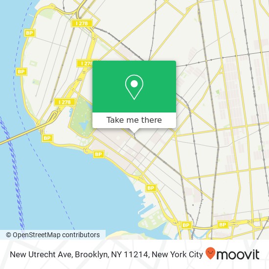 New Utrecht Ave, Brooklyn, NY 11214 map