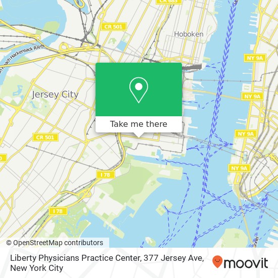 Mapa de Liberty Physicians Practice Center, 377 Jersey Ave