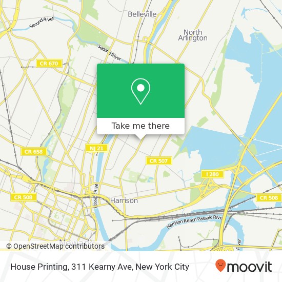 Mapa de House Printing, 311 Kearny Ave