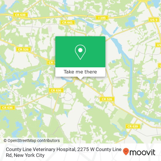 Mapa de County Line Veterinary Hospital, 2275 W County Line Rd