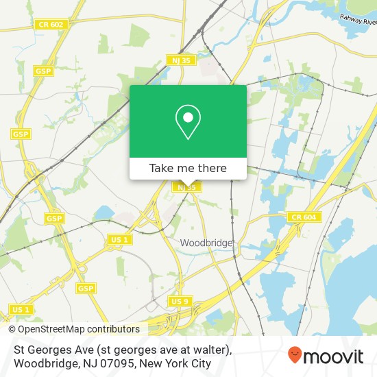 Mapa de St Georges Ave (st georges ave at walter), Woodbridge, NJ 07095