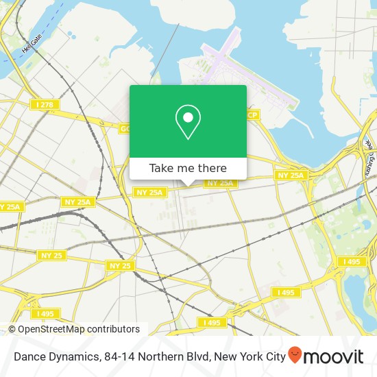 Dance Dynamics, 84-14 Northern Blvd map