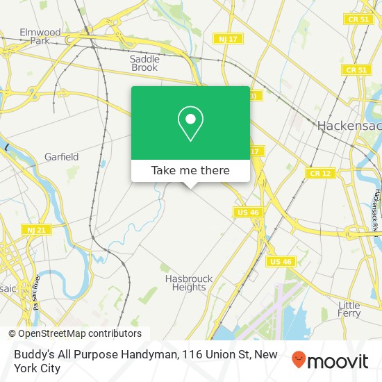 Mapa de Buddy's All Purpose Handyman, 116 Union St