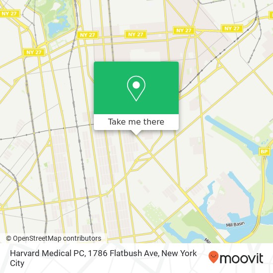 Mapa de Harvard Medical PC, 1786 Flatbush Ave