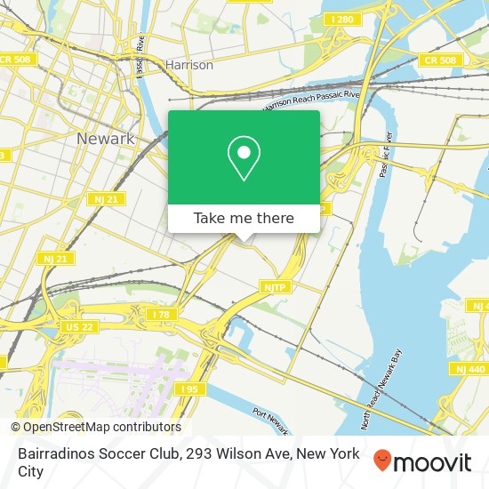 Mapa de Bairradinos Soccer Club, 293 Wilson Ave
