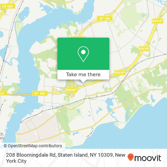 Mapa de 208 Bloomingdale Rd, Staten Island, NY 10309
