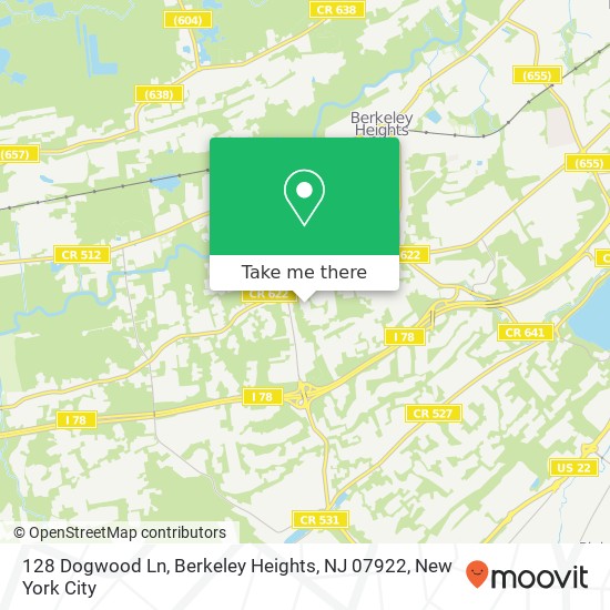 128 Dogwood Ln, Berkeley Heights, NJ 07922 map