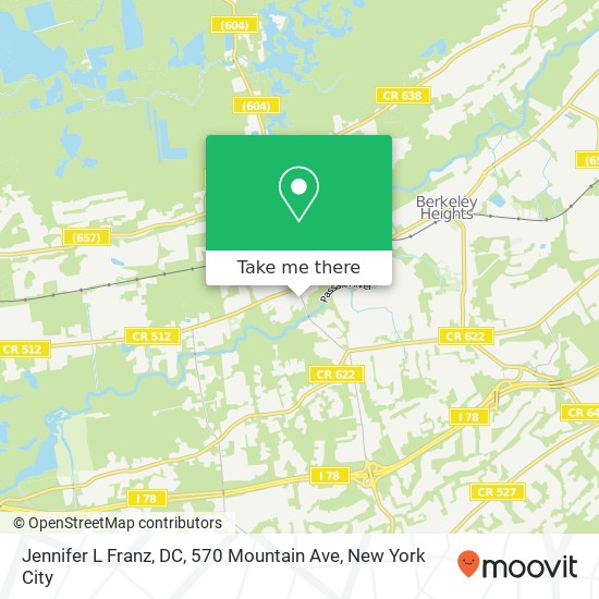 Mapa de Jennifer L Franz, DC, 570 Mountain Ave
