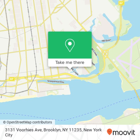 Mapa de 3131 Voorhies Ave, Brooklyn, NY 11235