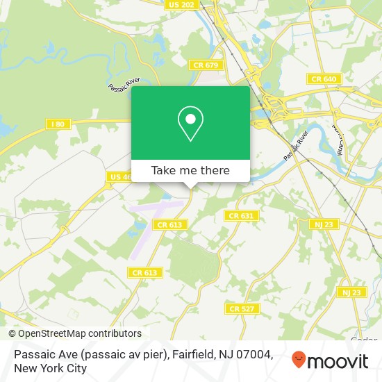 Passaic Ave (passaic av pier), Fairfield, NJ 07004 map