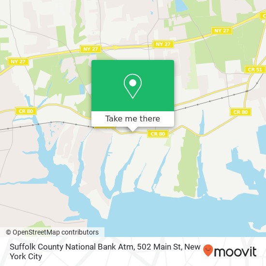 Mapa de Suffolk County National Bank Atm, 502 Main St