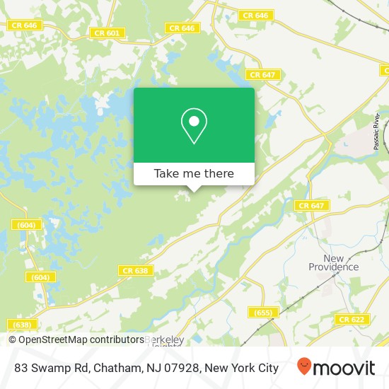 Mapa de 83 Swamp Rd, Chatham, NJ 07928