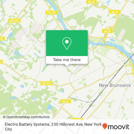 Mapa de Electro Battery Systems, 230 Hillcrest Ave