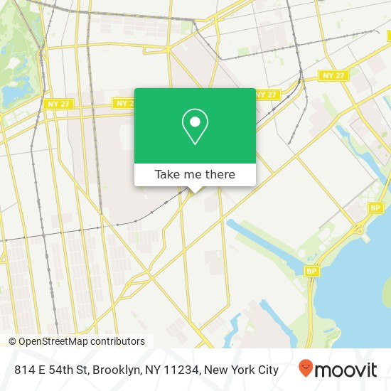 Mapa de 814 E 54th St, Brooklyn, NY 11234