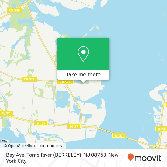 Mapa de Bay Ave, Toms River (BERKELEY), NJ 08753