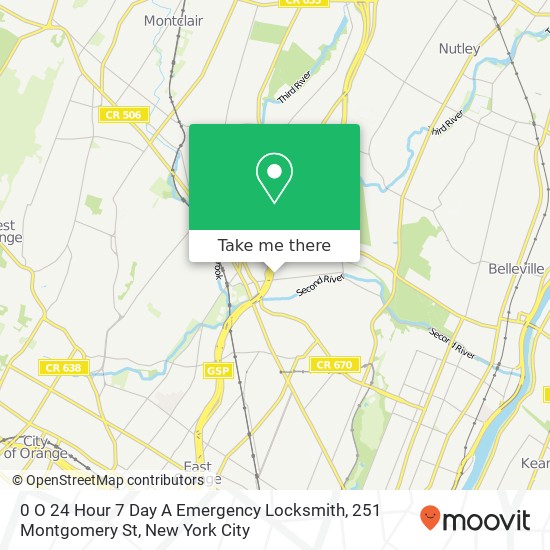 Mapa de 0 O 24 Hour 7 Day A Emergency Locksmith, 251 Montgomery St