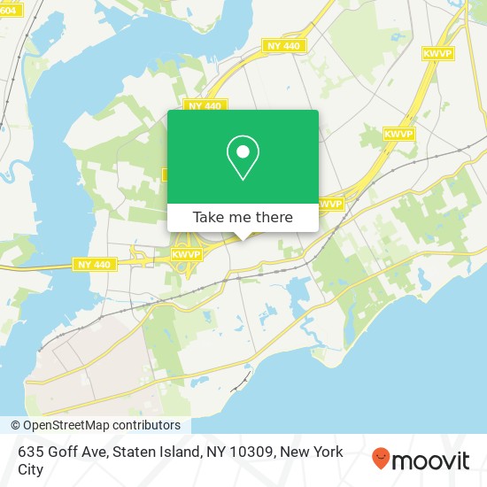Mapa de 635 Goff Ave, Staten Island, NY 10309
