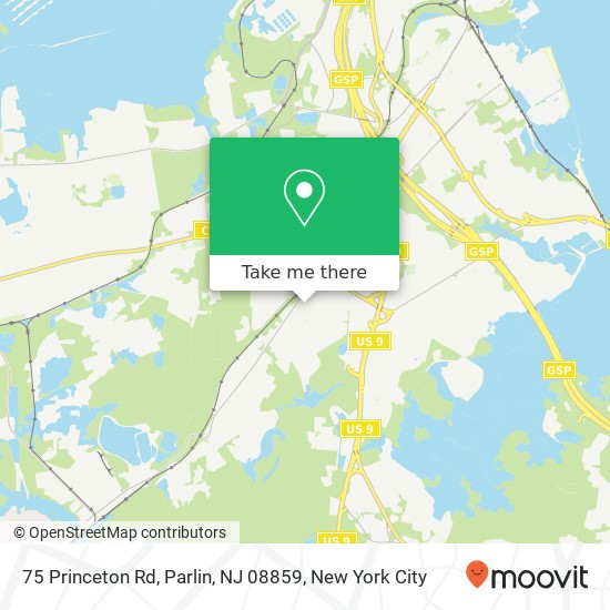 Mapa de 75 Princeton Rd, Parlin, NJ 08859