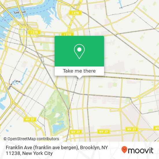 Mapa de Franklin Ave (franklin ave bergen), Brooklyn, NY 11238