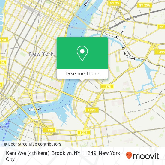 Mapa de Kent Ave (4th kent), Brooklyn, NY 11249