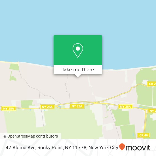 Mapa de 47 Aloma Ave, Rocky Point, NY 11778