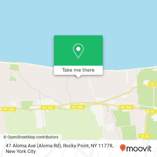 47 Aloma Ave (Aloma Rd), Rocky Point, NY 11778 map