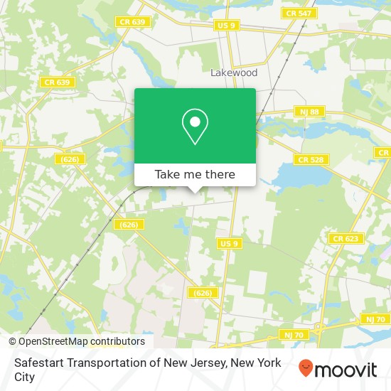 Safestart Transportation of New Jersey map