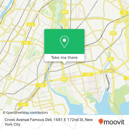 Mapa de Croes Avenue Famous Deli, 1681 E 172nd St