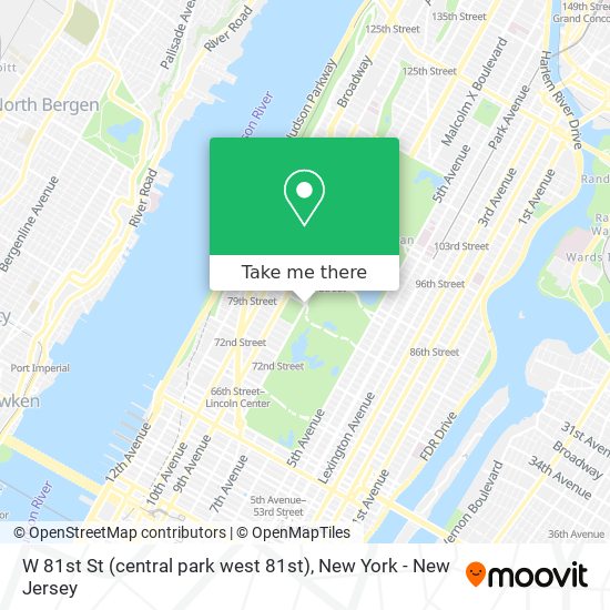 Mapa de W 81st St (central park west 81st)