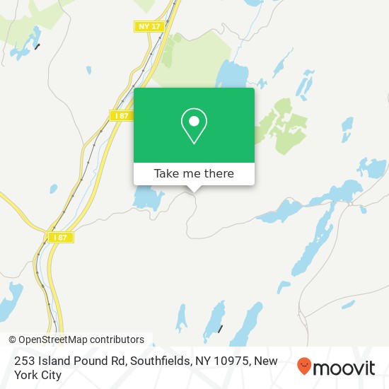 Mapa de 253 Island Pound Rd, Southfields, NY 10975