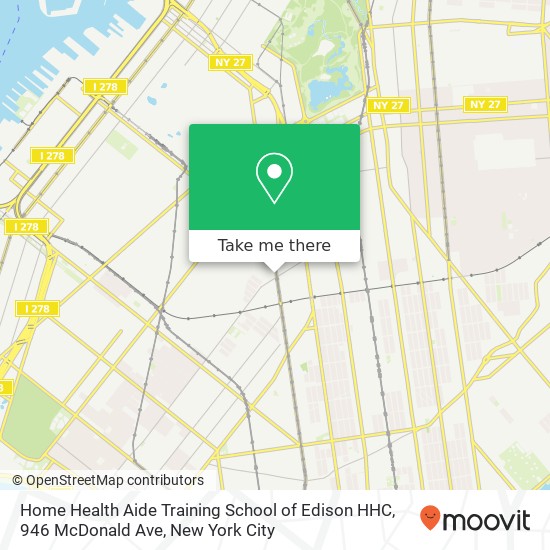 Mapa de Home Health Aide Training School of Edison HHC, 946 McDonald Ave