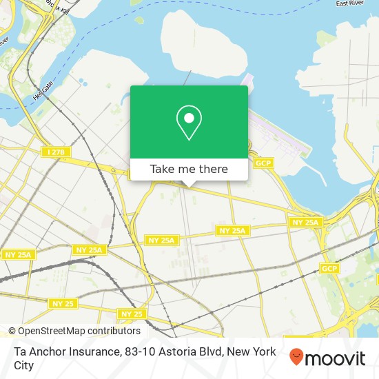 Mapa de Ta Anchor Insurance, 83-10 Astoria Blvd