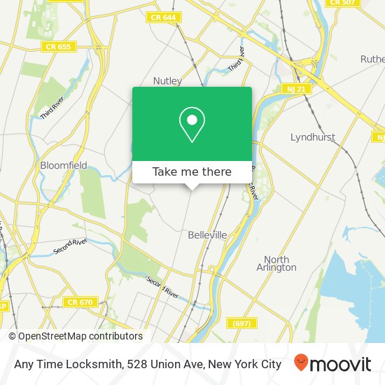 Mapa de Any Time Locksmith, 528 Union Ave