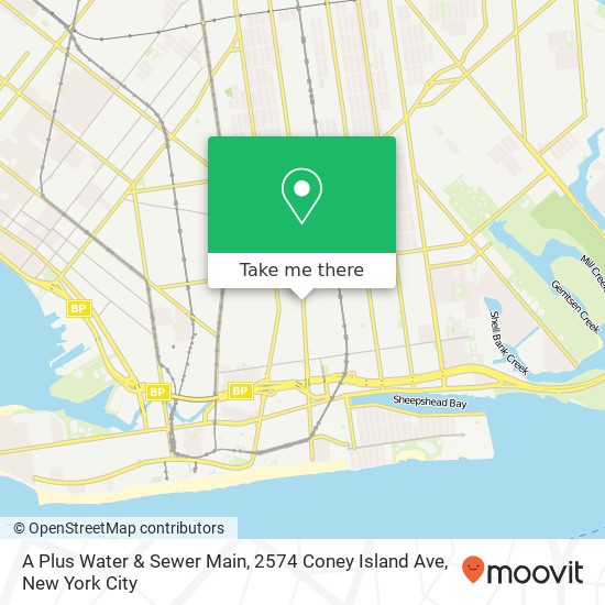 Mapa de A Plus Water & Sewer Main, 2574 Coney Island Ave