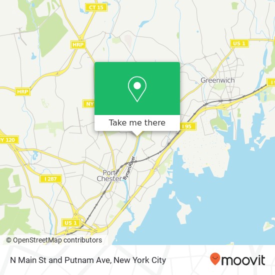 N Main St and Putnam Ave map