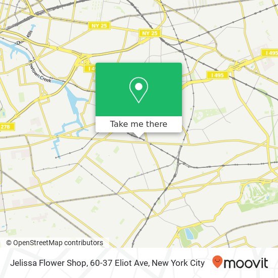 Mapa de Jelissa Flower Shop, 60-37 Eliot Ave