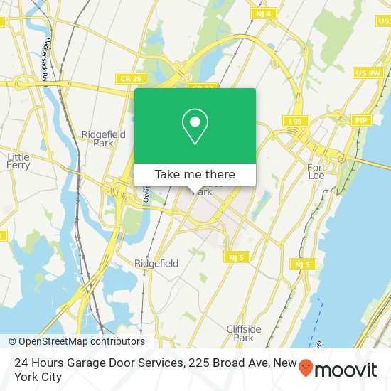 24 Hours Garage Door Services, 225 Broad Ave map