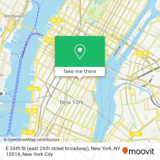 Mapa de E 26th St (east 26th street broadway), New York, NY 10016