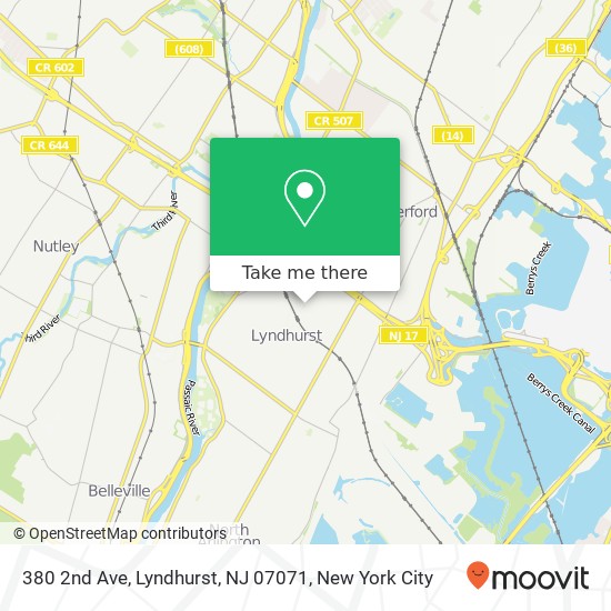 Mapa de 380 2nd Ave, Lyndhurst, NJ 07071