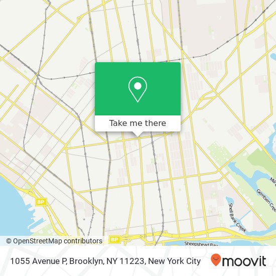 Mapa de 1055 Avenue P, Brooklyn, NY 11223