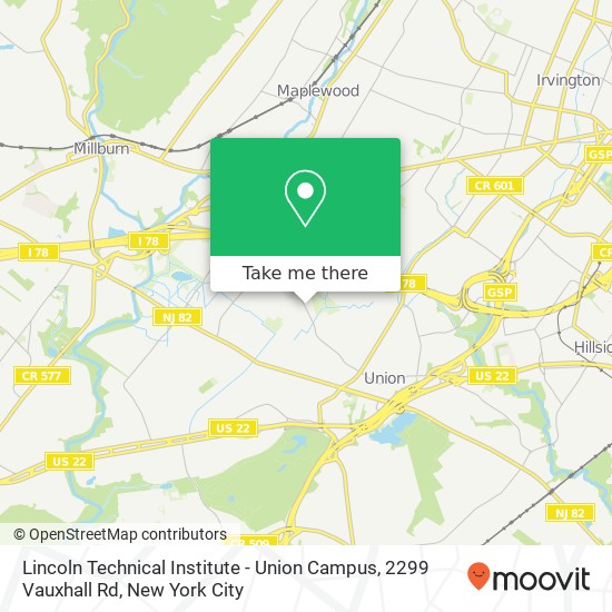 Lincoln Technical Institute - Union Campus, 2299 Vauxhall Rd map