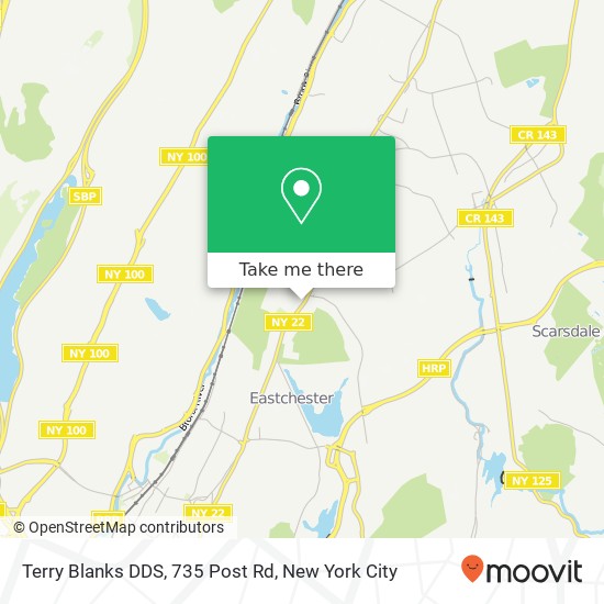 Mapa de Terry Blanks DDS, 735 Post Rd