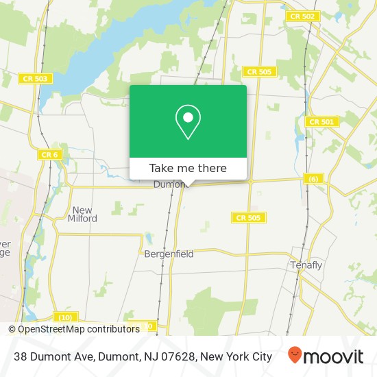Mapa de 38 Dumont Ave, Dumont, NJ 07628