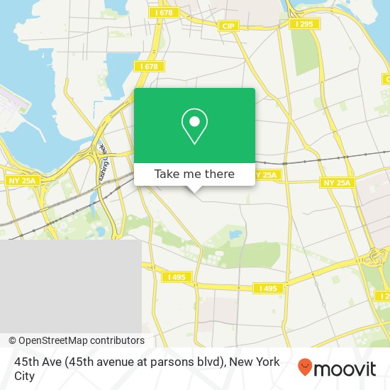 45th Ave (45th avenue at parsons blvd), Flushing, NY 11355 map