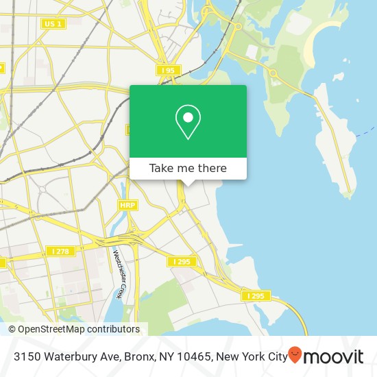 Mapa de 3150 Waterbury Ave, Bronx, NY 10465