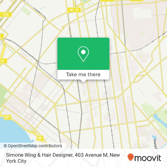 Mapa de Simone Wing & Hair Designer, 403 Avenue M